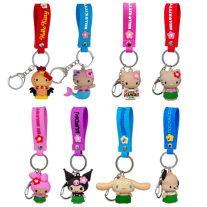 曬黑的三麗鷗明星家族 3D 立體公仔鑰匙圈系列 Hello Kitty & Friends Mascot Keyring